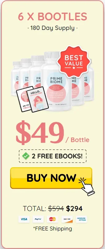 PrimeBiome - 6 bottle pricing