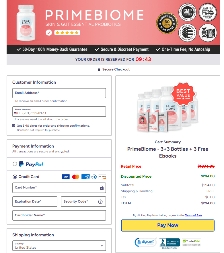 PrimeBiome ingredients